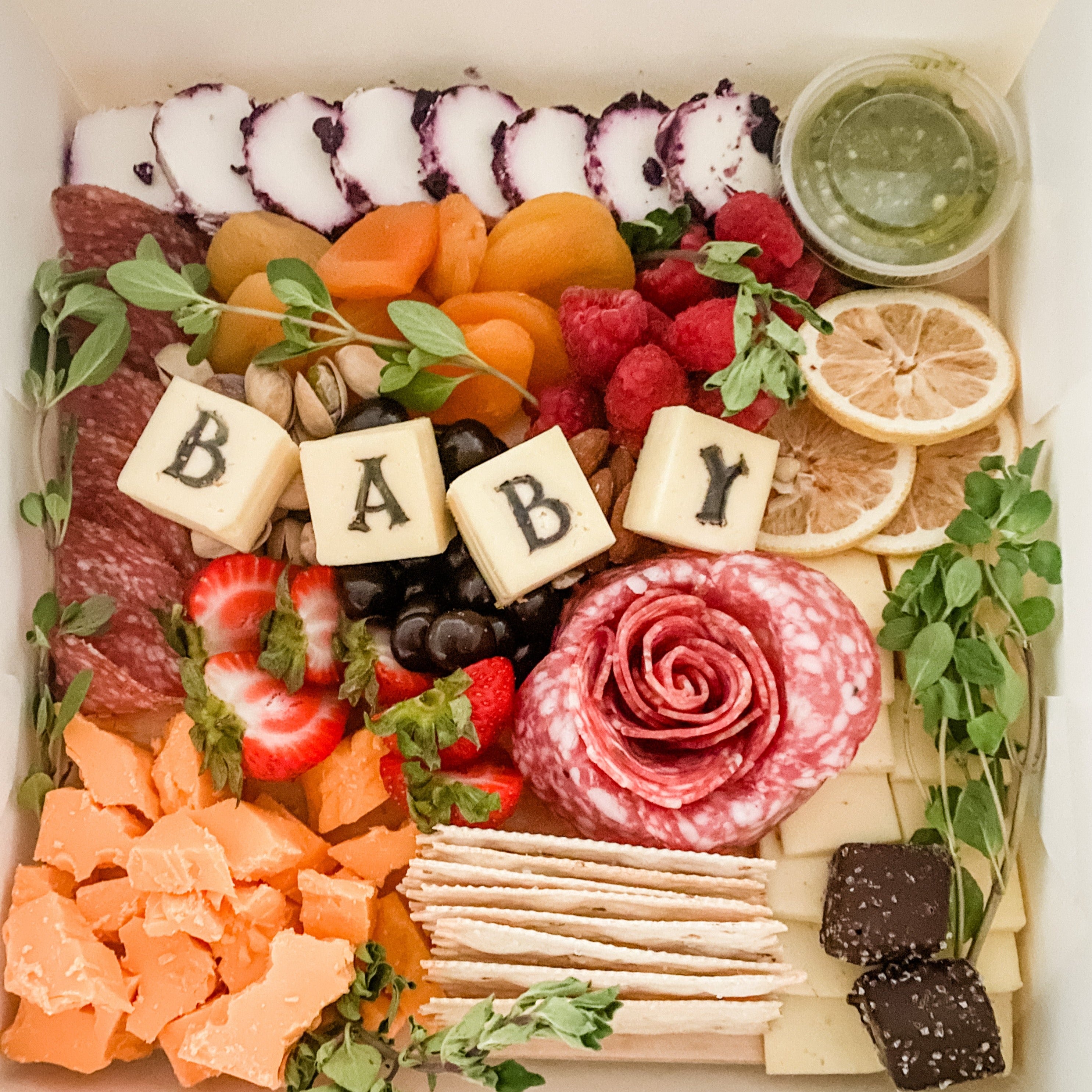 DIY Charcuterie Letters For Baby Shower - mrsmeganjane